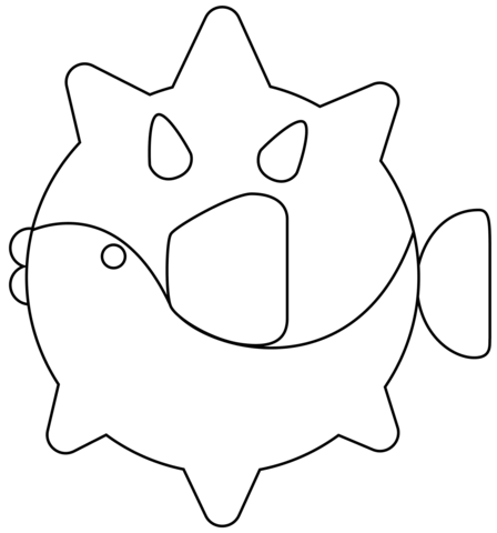 Blowfish Emoji Coloring Page